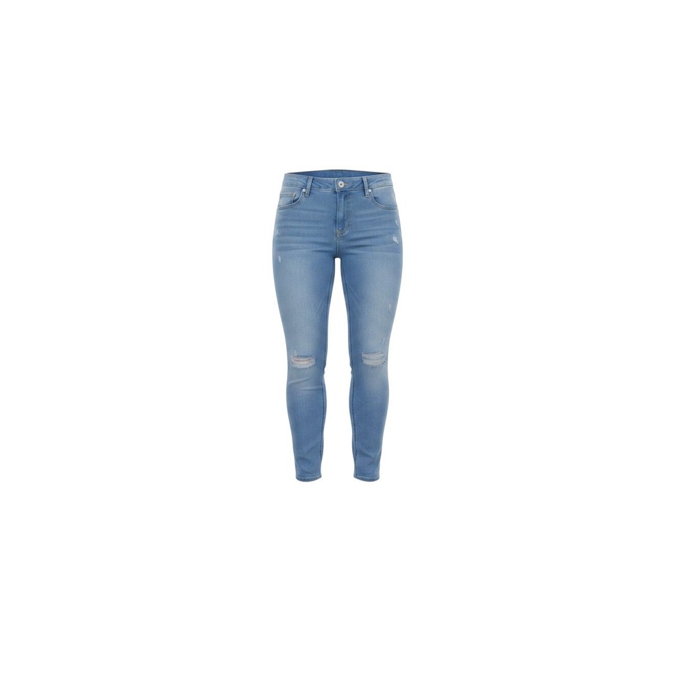 Hollister Super Skinny Jeans Womens 15L Blue Low-Rise Distressed Ripped